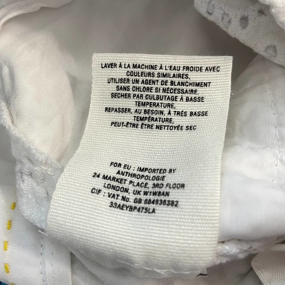 Anthropologie Cartonnier White Cropped Pants Size 2 - Picture 5 of 5